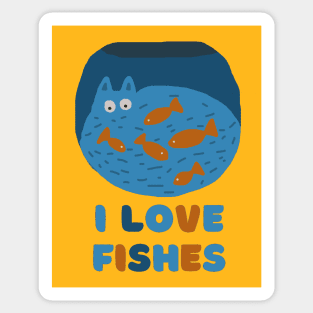 FISH IN CAT TANK Sticker